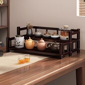 桌面博古架小型茶桌置物架新中式 茶具紫砂壶收纳架非实木台式 杯架