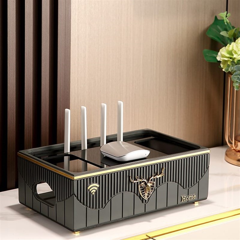 新中式客厅电视柜简约现代新入z伙礼物玄关收纳盒居路由器轻奢摆