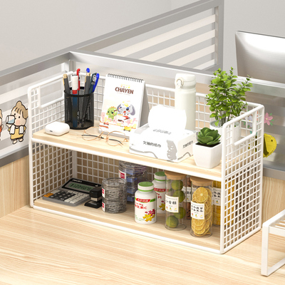 工位桌面置物架办公室桌上多层收纳架书桌文件分S层整理架神器架