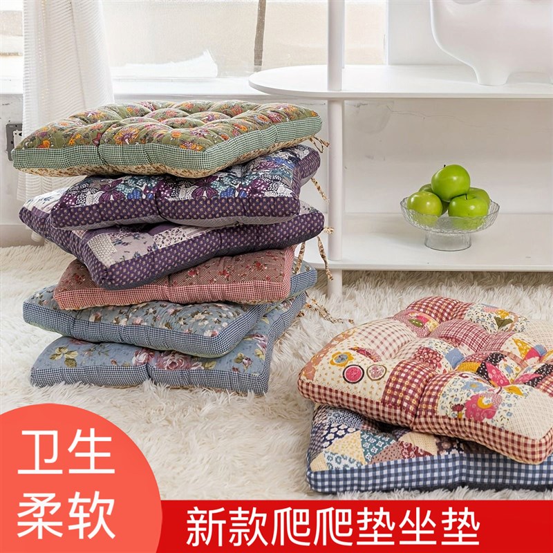 田园布艺爬爬垫坐垫棉质榻榻米坐垫阳台飘M窗垫实木沙发坐垫椅子