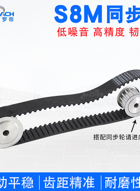S8M橡胶同步带STS S8M1520/1544/1552/1600/1624/1640 同步轮皮带