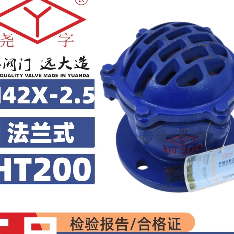 远大阀门集团Y尧字H42X-2.5法兰底阀铸铁抽水泵吸水底阀506580100