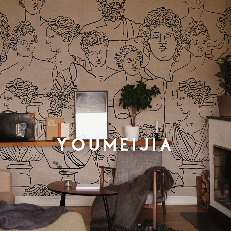 北欧简约艺术无缝墙纸电视背景墙壁纸客厅卧室沙发墙布定制壁画