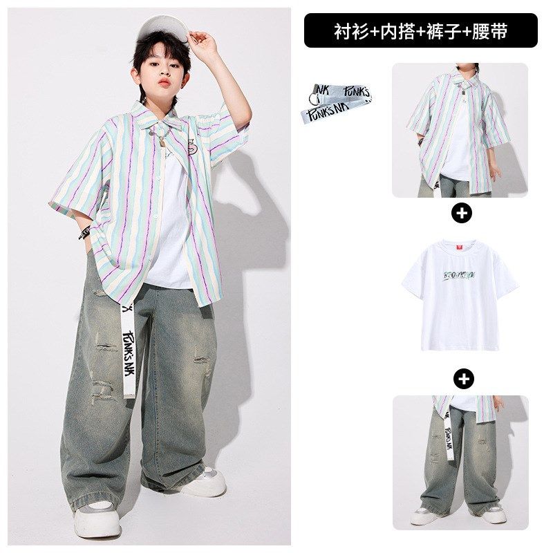 街舞儿童潮服hiphopr童装架子鼓演出服男童嘻哈潮服女童舞蹈表演