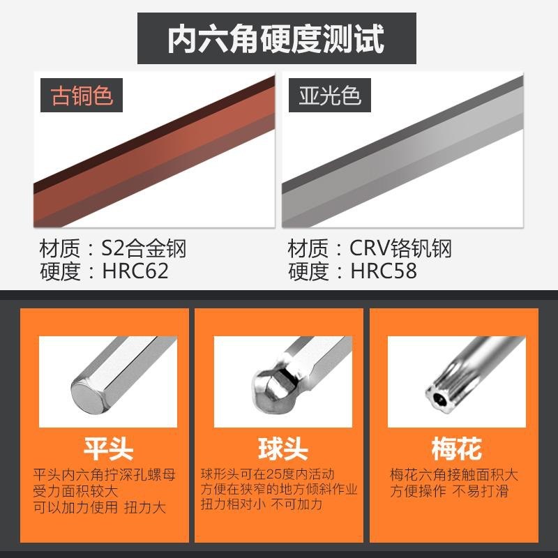 梅花内六角扳手套装t型5mm加长大小号多功P能4mm内六角扳手