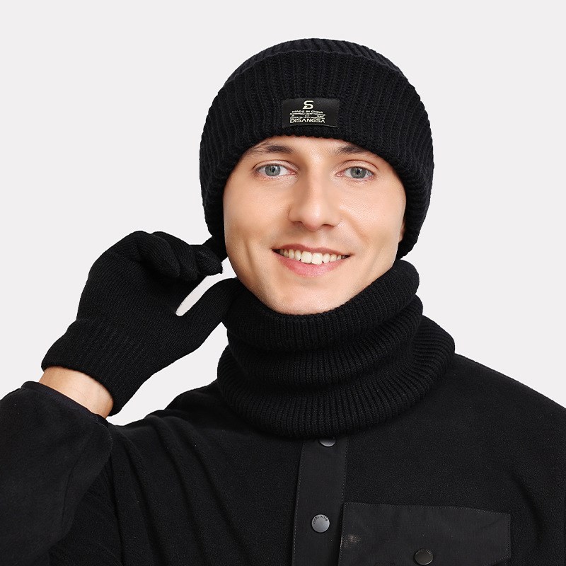 巴拉克拉法帽日i系复古黑色保暖毛线帽子男士头套针织帽面罩冷帽