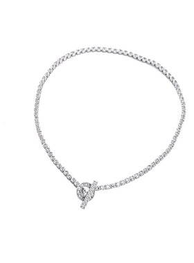 欧美ins酷潮冷淡风项饰 小众z时尚个性银色满钻链条锁骨链项链女