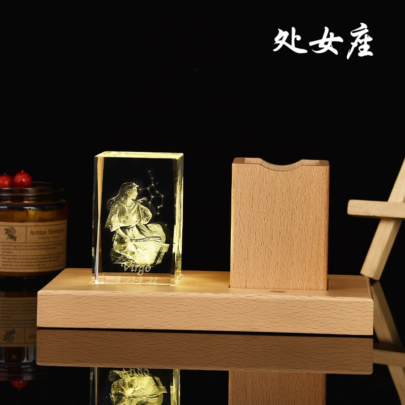 十二星座b桌面摆件3D内雕水晶球鼠牛虎兔龙蛇马羊猴鸡狗猪星座礼