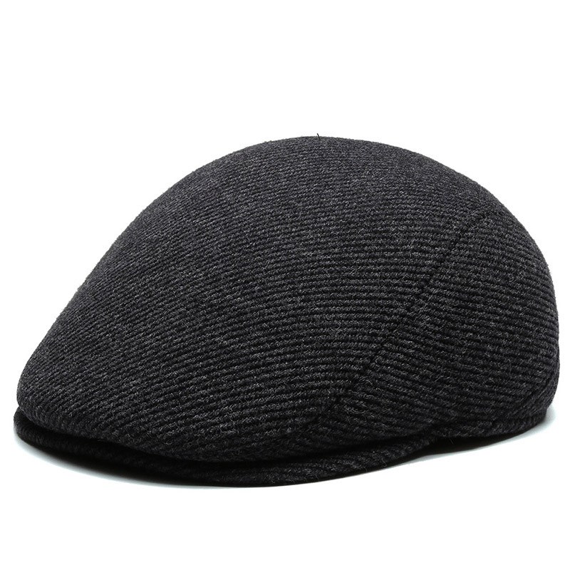 秋冬天中老年帽子男护耳帽爸爸爷爷防风保暖鸭舌帽V百搭斜纹前进