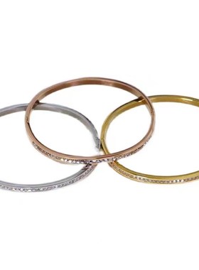 不锈钢手镯女钛钢不掉色女生高级感H新款满天星镶钻精致大方风