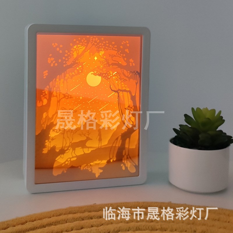 镜面创意3D纸雕灯闺蜜女t同学生日礼物实用小众小礼品充电小夜灯