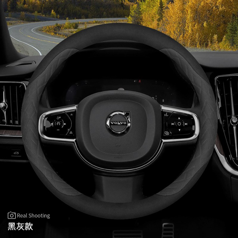冬季方向盘套S60S90 V6r0V40 S80L XC60XC40XC90翻毛皮冬天