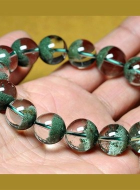 招财水晶巴西绿幽k灵手串 绿幽灵手链男女款 聚宝盆千层山男女手