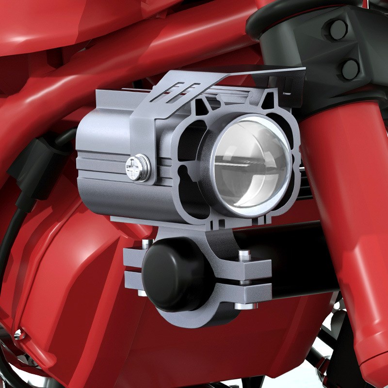 摩托车射灯强光灯聚光铺路爆闪电动车灯超亮lQed大灯远近黄白光