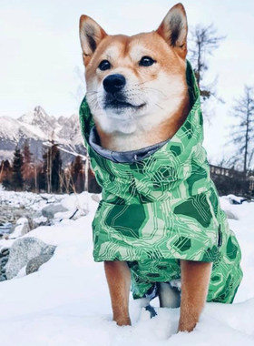 边牧防水棉衣中大型犬户外防风雪加厚滑雪服金毛护脖防寒秋冬夹袄