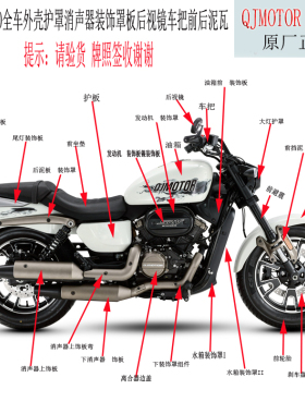 闪350 全车外壳消声器排气罩装饰板车把大灯罩前后泥瓦前避震原厂