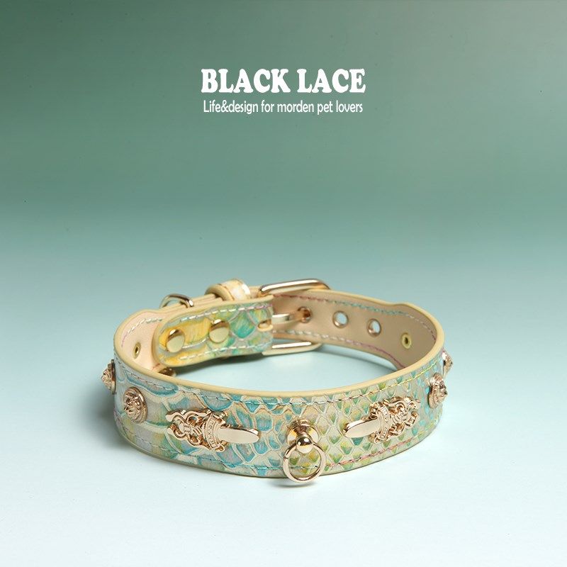 blacklace嘿宠荟幸运之剑奢华真皮质牵引绳巨贵犬配饰定制狗项圈