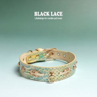 blacklace嘿宠荟幸运之剑奢华真皮质牵引绳巨贵犬配饰定制狗项圈