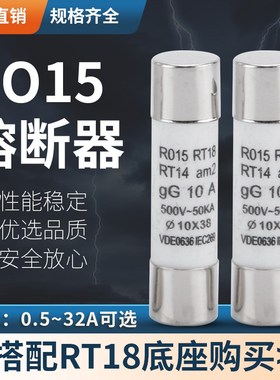 陶瓷保险丝管RT18-32 R015 10*38 1A-32A RT14 RO15熔断器熔芯 1A