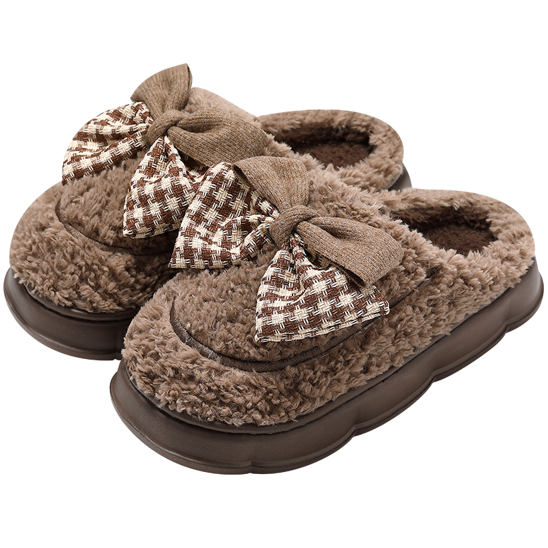 棉拖鞋女士冬季20l23新款室内家居用厚底防滑保暖毛毛加绒外穿拖