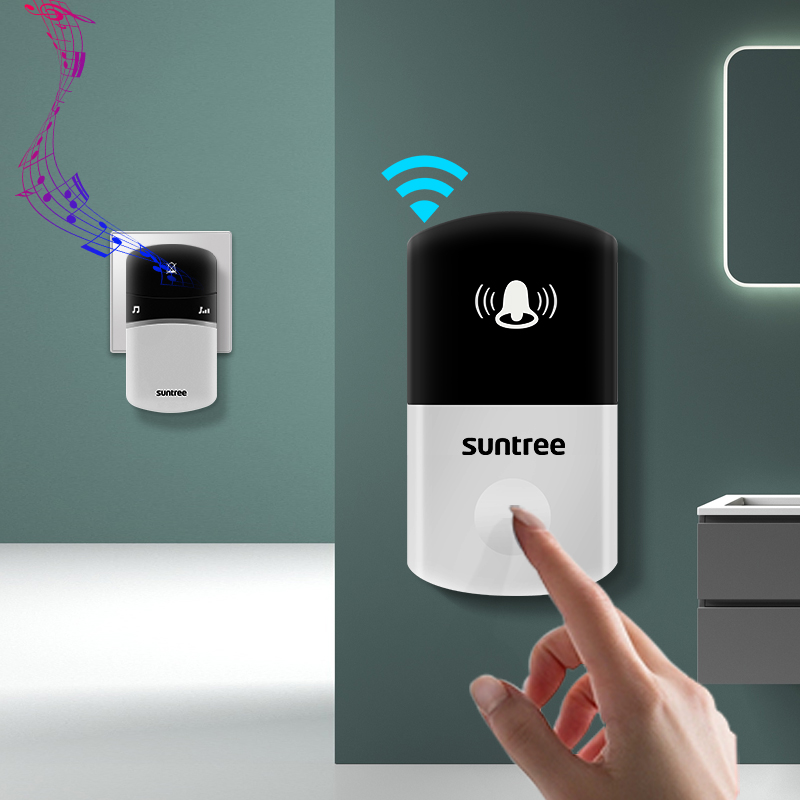 新驰自发电无线门铃家用超远距离免插电智能老人呼叫器遥控免打孔