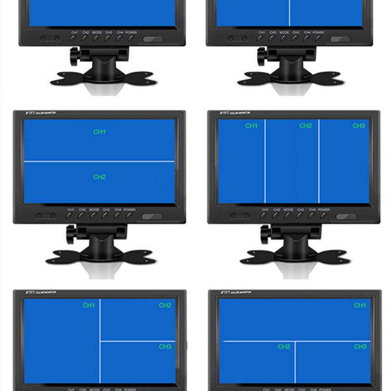 12/24V通用旅游大巴校车客车7寸倒车影像四路显示器高清监控屏幕