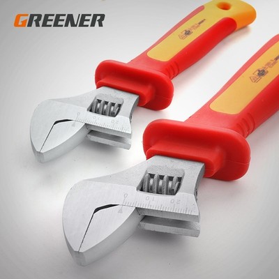 绿林绝缘活动活口开口扳手五金工具管钳搬手家用万用扳手板子工具