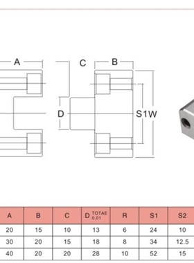 模具配件 顶锁精定位固定块辅助器TL035 050 075LKM035 050 075