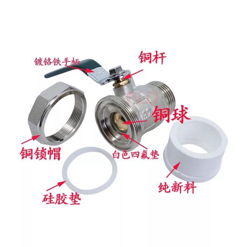 PPR热熔单头活接全铜球阀内外丝铜球铜杆耐高温阀门开关4分6分1寸