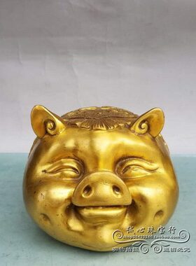 纯铜猪摆件招财猪储钱罐旺财猪家居装饰品摆设创意福字猪头存钱罐