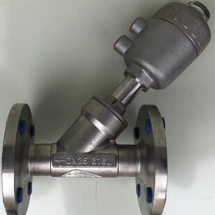 304法兰角座阀不锈钢气动Y型切断阀蒸汽角座阀自控阀气动角座阀