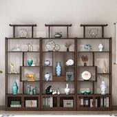 博古架中式 饰品架书架 隔断茶叶架展示架茶室茶具茶壶收纳架摆件装