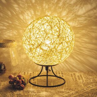 台灯卧室床头灯创意可调光浪漫生日礼物小夜灯温馨麻球灯藤球灯