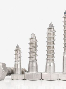 M6M8M10M12 304不锈钢外六角自攻螺丝加长木螺钉螺栓木牙x100x200