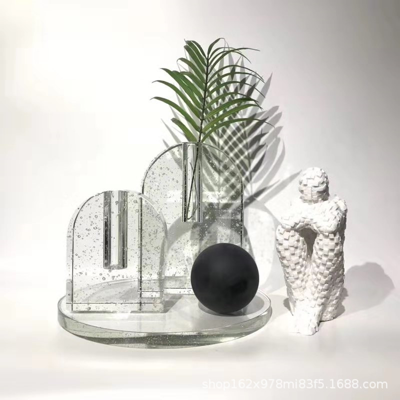 创意水晶套装摆件样板房桌面茶几阳台售楼处软装摆设饰品