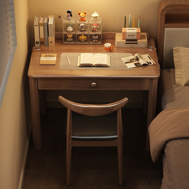 实木书桌70/80/90cm学习桌小户型写字桌家用办公桌卧室床边电脑桌