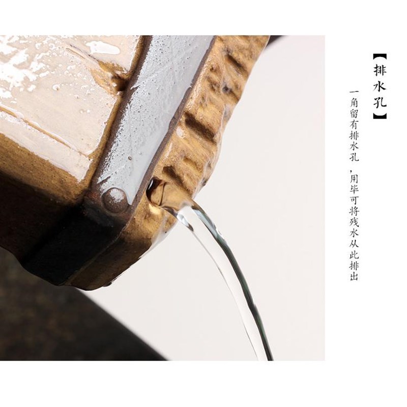 宜兴全手工紫砂j茶盘粗陶仿枯木纹储水干泡台一人家用侘寂风壶承