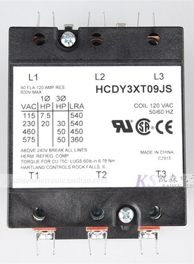 120V 90A HCDY3XT09JS Hartland Controls船用三相交流接触器现货
