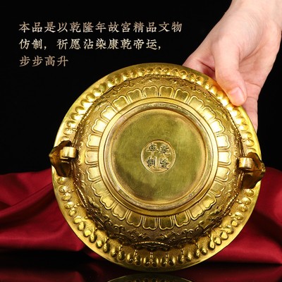 纯铜聚宝盆摆件做生意商铺公司前台收银台会客室桌面客厅家居装饰