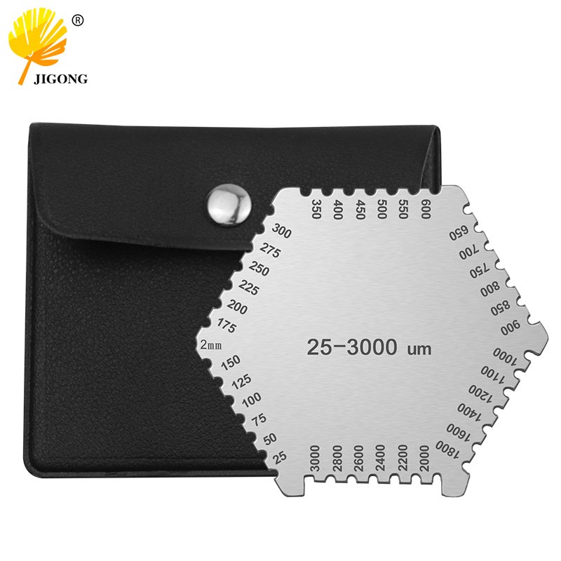 记工 不锈钢六角湿膜梳油漆湿膜测厚仪梳规 湿膜卡湿膜片厚度规