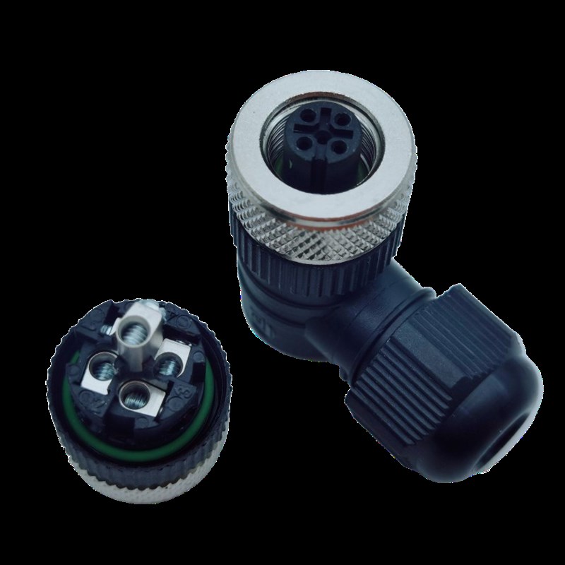 IFT203 4针接近传感器插头 4孔 5孔母头M12-4孔隆宝插头连接器