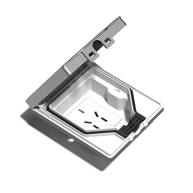 隐形插座86型冰箱专用隐藏内嵌入式10A五孔面板16A三孔防水盒盖罩