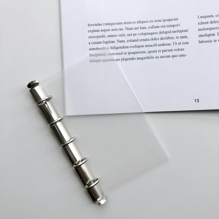 M5插板夹银色金属活页环手账本简单改造背板简便A8五孔本子DIY配