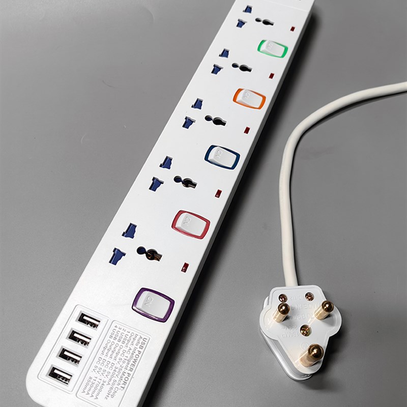 大小南非拖板老式香港插座印度规排插BS546大功率15A插线板带USB