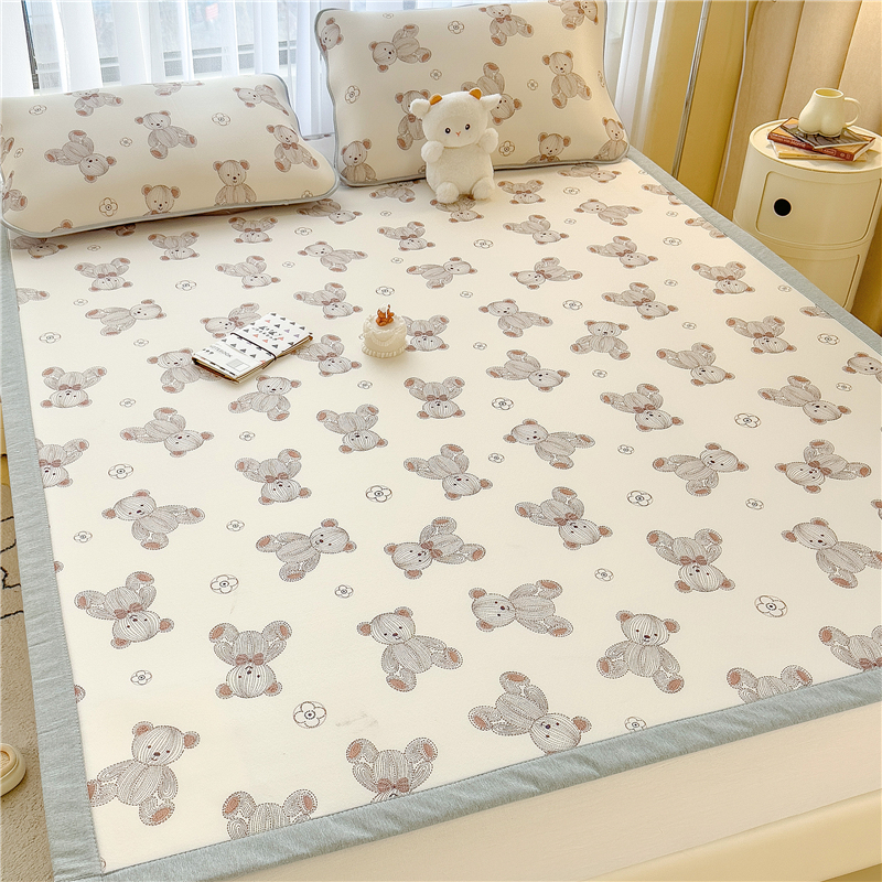 A类天丝凉席三件套冰p丝席子夏天可折叠水洗空调软席子夏季床凉垫