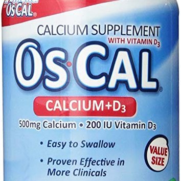 代购OsCal 500 mg Calcium + 200 IU Vitamin D3 Caplets Calcium