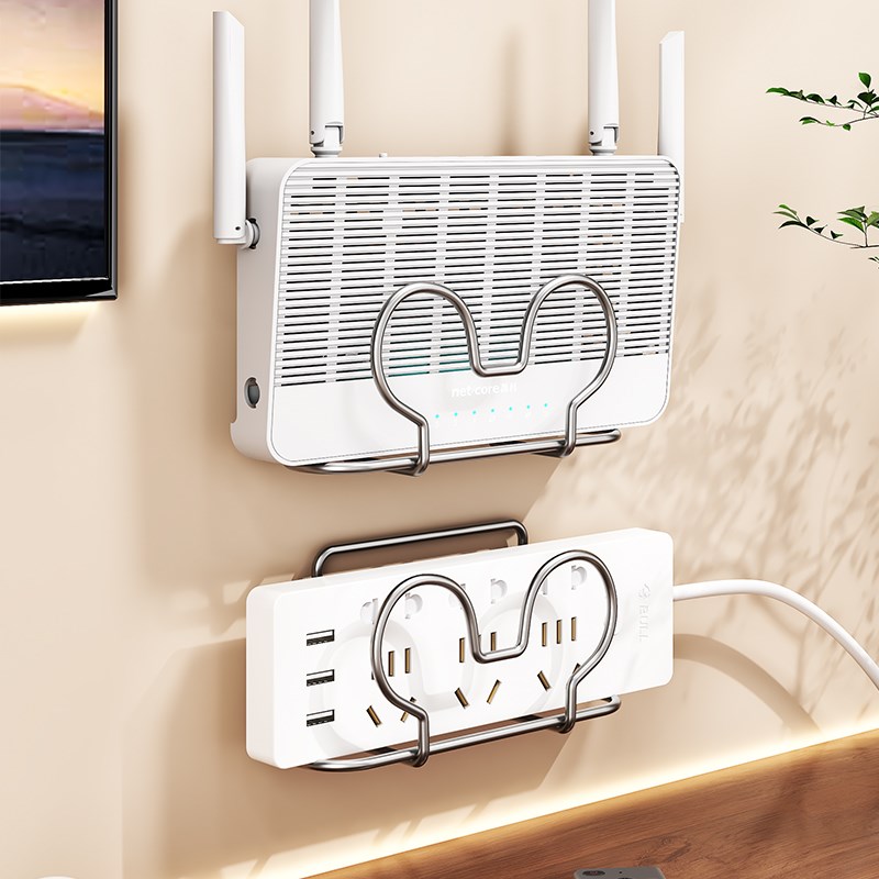 路由器放置架wifi置物架免打孔壁挂式墙上机顶盒插排插座固定神器