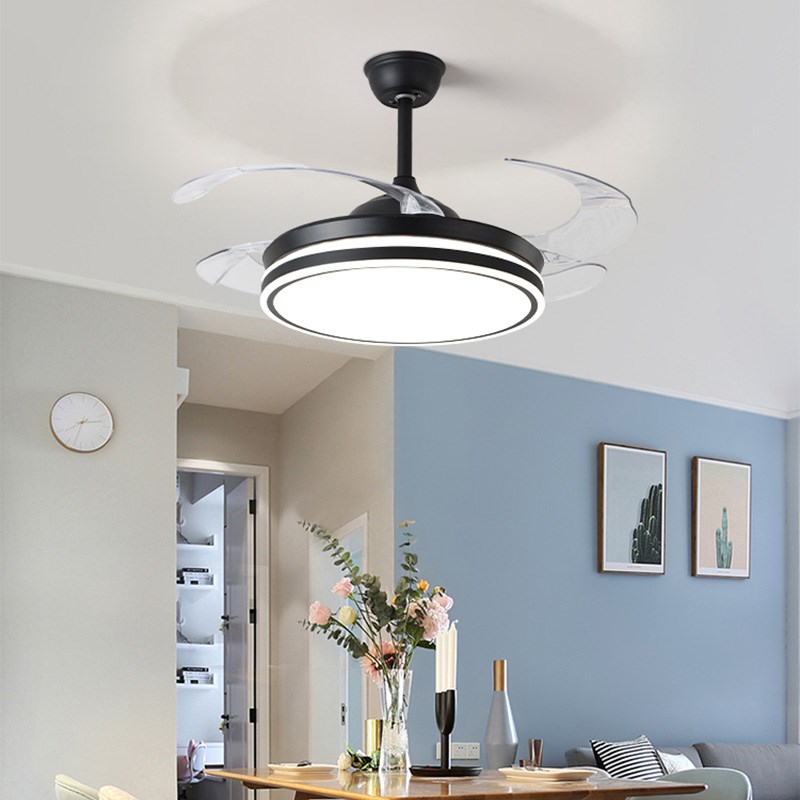 隐形风扇灯客厅餐k厅吊扇灯家用一体吊灯2024年新款智能静音电扇