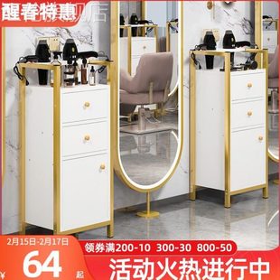 网红潮店美发店工具车台镜台置物架小推车理发店工作柜子发廊专用