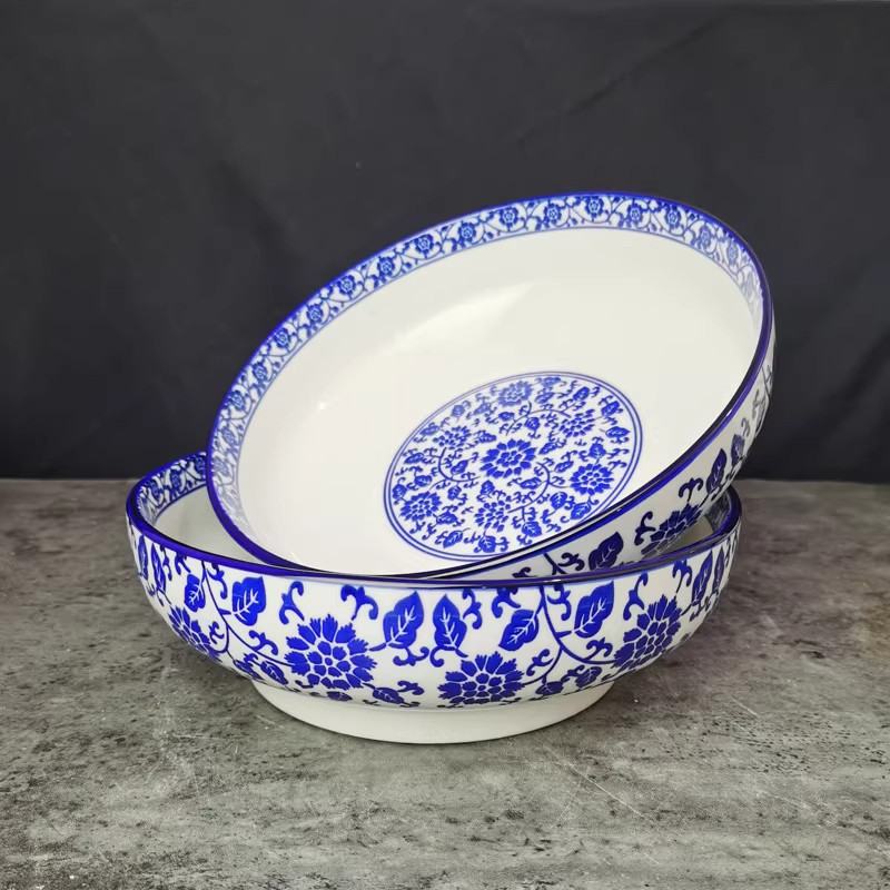青花瓷酸菜鱼碗陶瓷大汤碗图片
